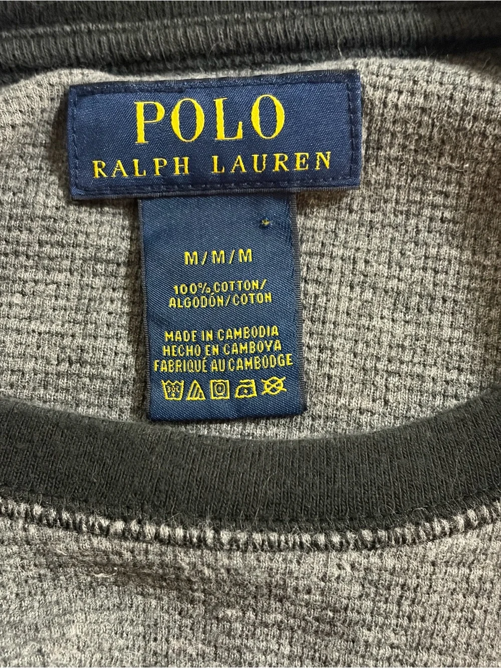 Polo by Ralph Lauren Men’s Raglan Long-Sleeve Crew - Gray & Black M